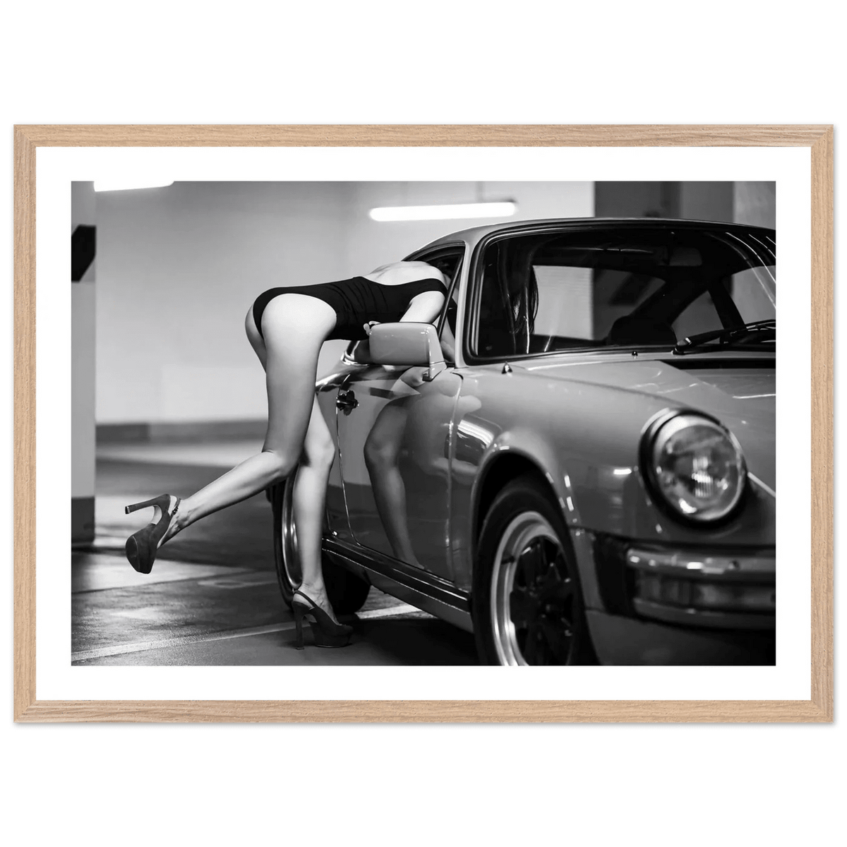 Glamour Porsche Black and White Wall Art - The Trendy Art