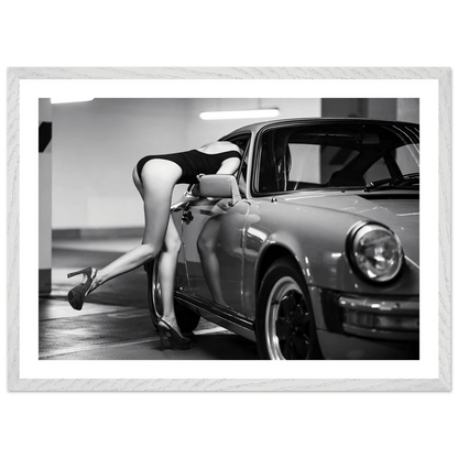 Glamour Porsche Black and White Wall Art - The Trendy Art