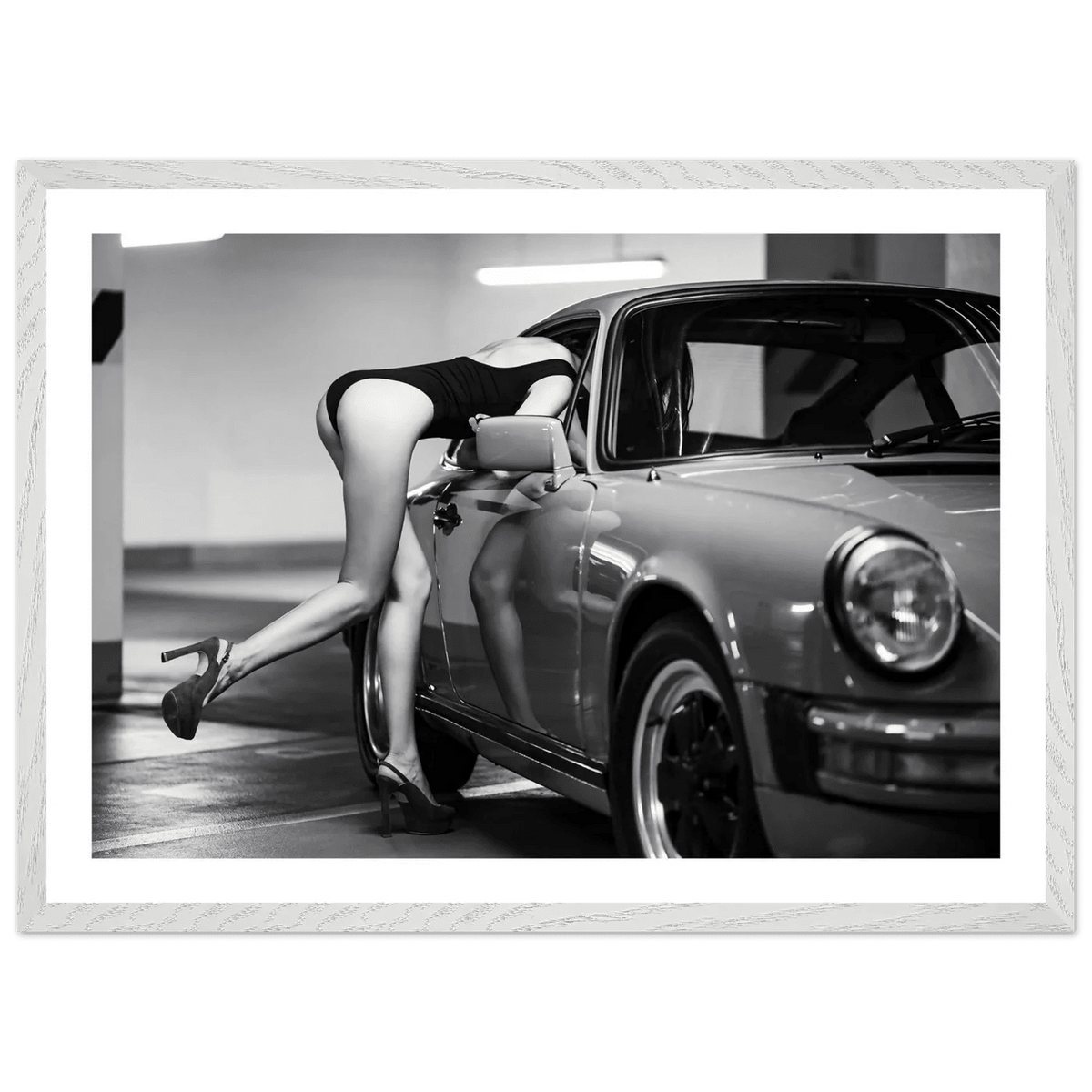 Glamour Porsche Black and White Wall Art - The Trendy Art