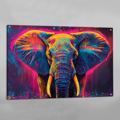 Glowing Pop Art Elephant Wall Art - The Trendy Art