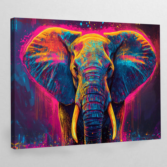 Glowing Pop Art Elephant Wall Art - The Trendy Art