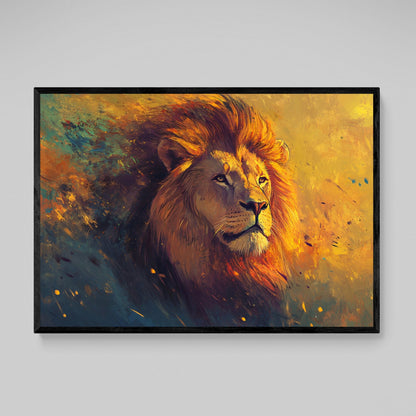 Golden Lion Wall Art - The Trendy Art