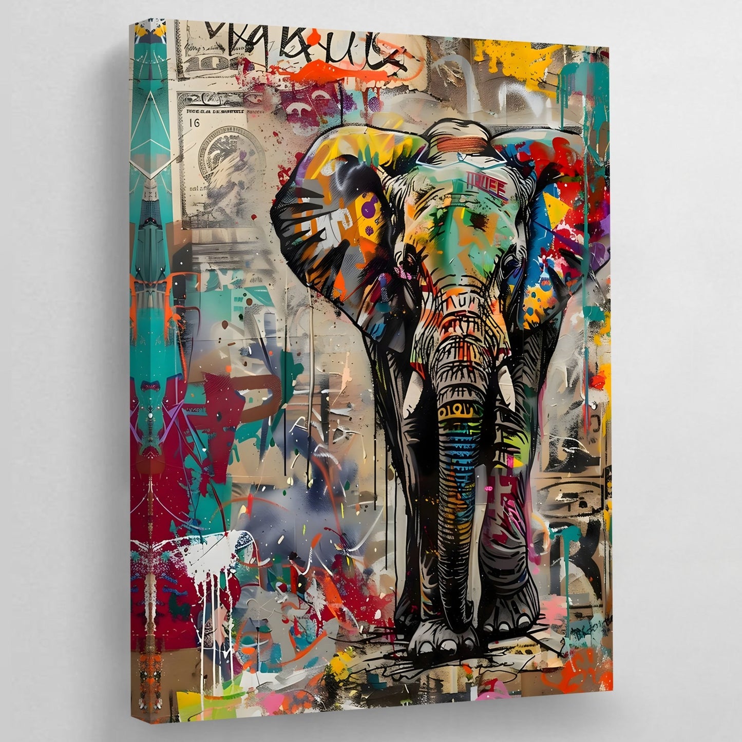 Graffiti Collage Elephant Wall Art - The Trendy Art