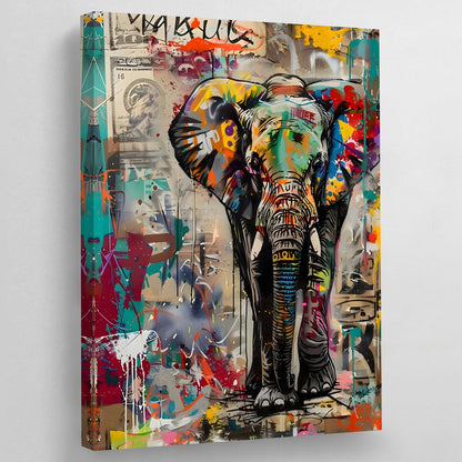 Graffiti Collage Elephant Wall Art - The Trendy Art