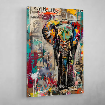 Graffiti Collage Elephant Wall Art - The Trendy Art