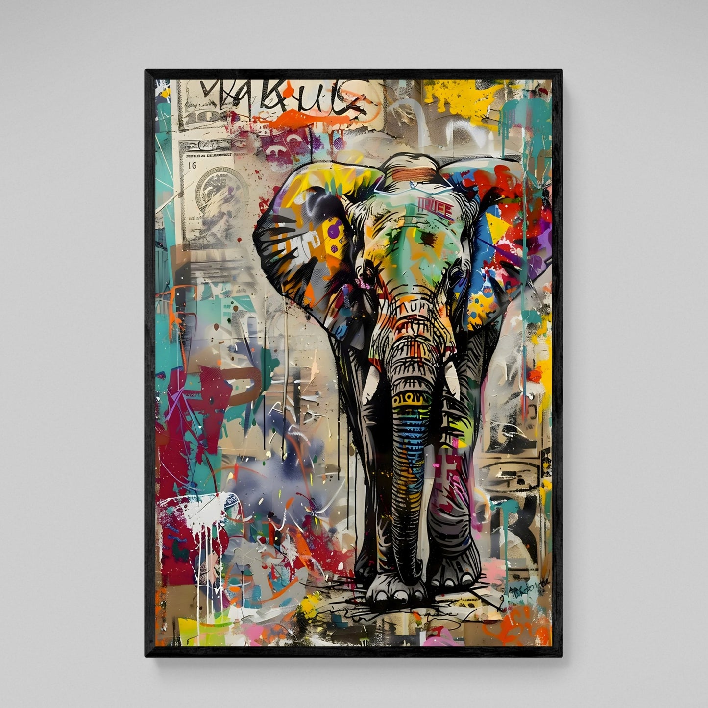 Graffiti Collage Elephant Wall Art - The Trendy Art