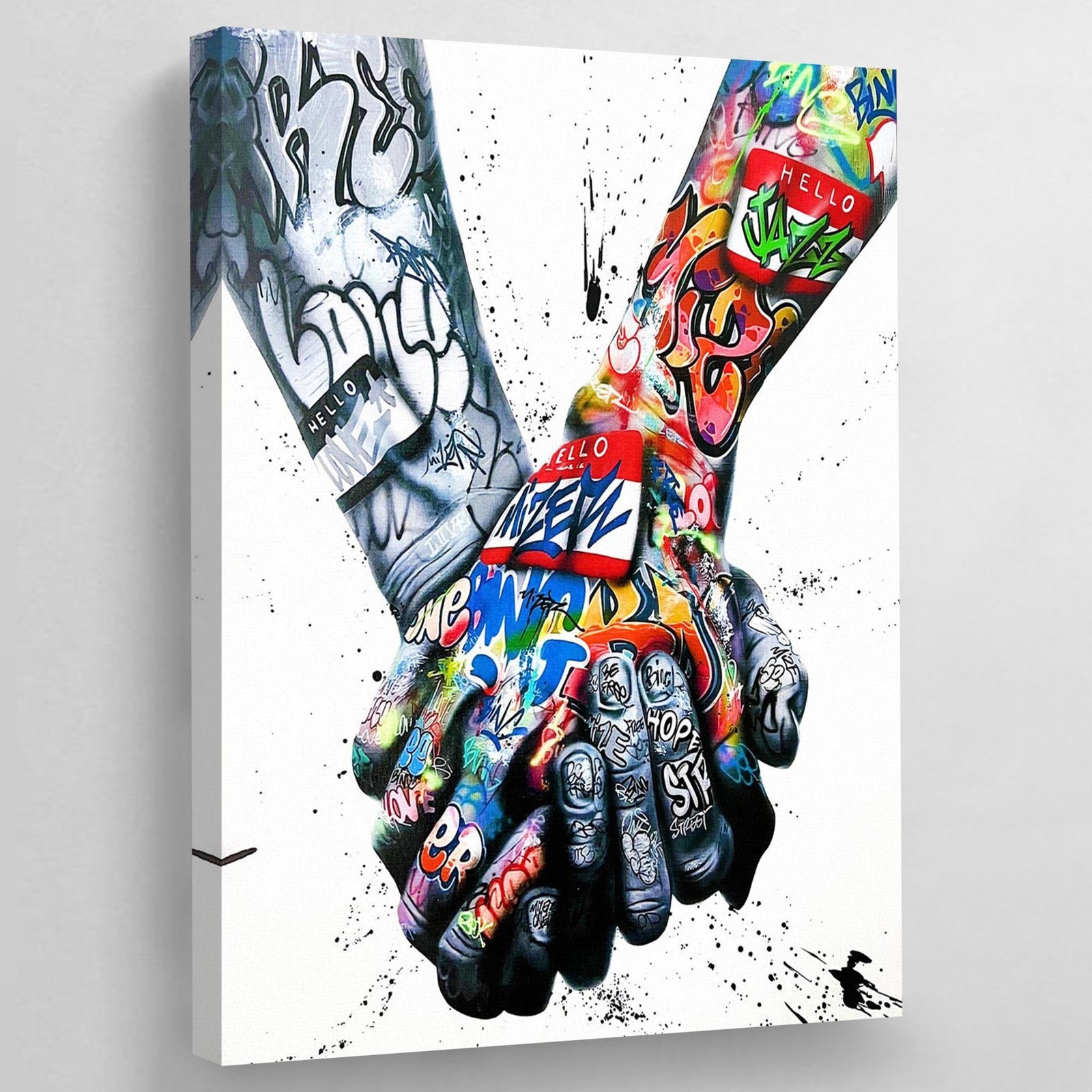 Hands Holding Graffiti Wall Art - The Trendy Art