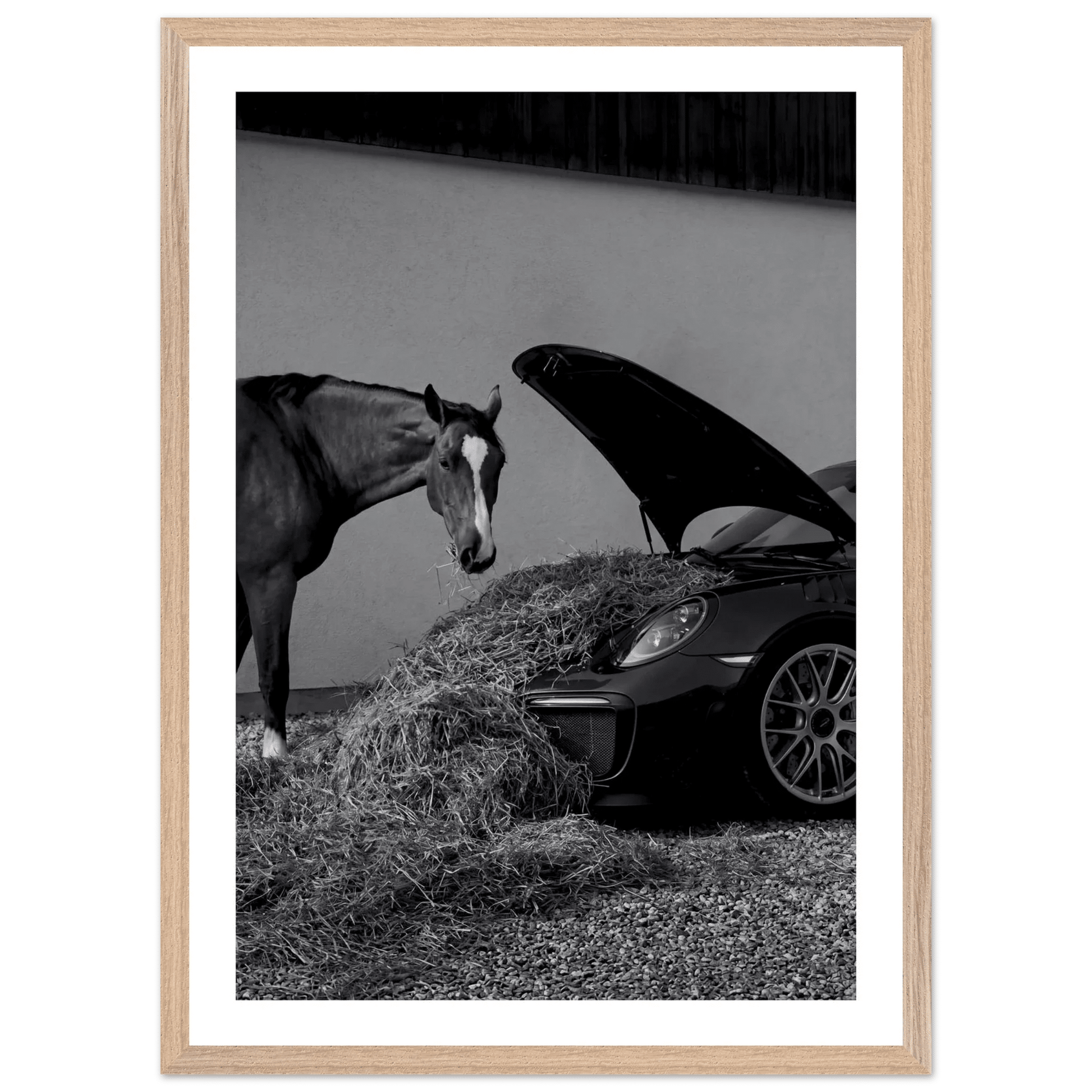 Horsepower Black and White Wall Art - The Trendy Art
