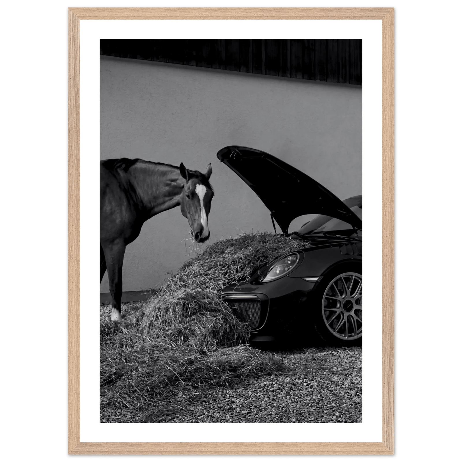 Horsepower Black and White Wall Art - The Trendy Art