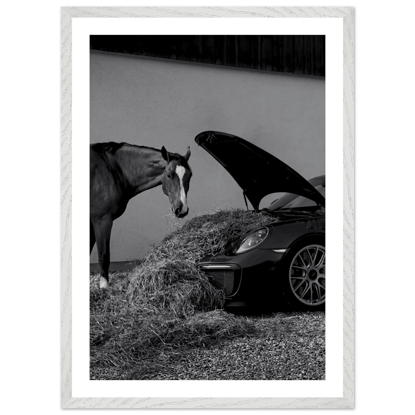 Horsepower Black and White Wall Art - The Trendy Art