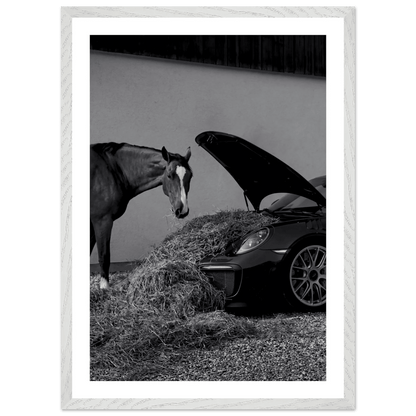 Horsepower Black and White Wall Art - The Trendy Art