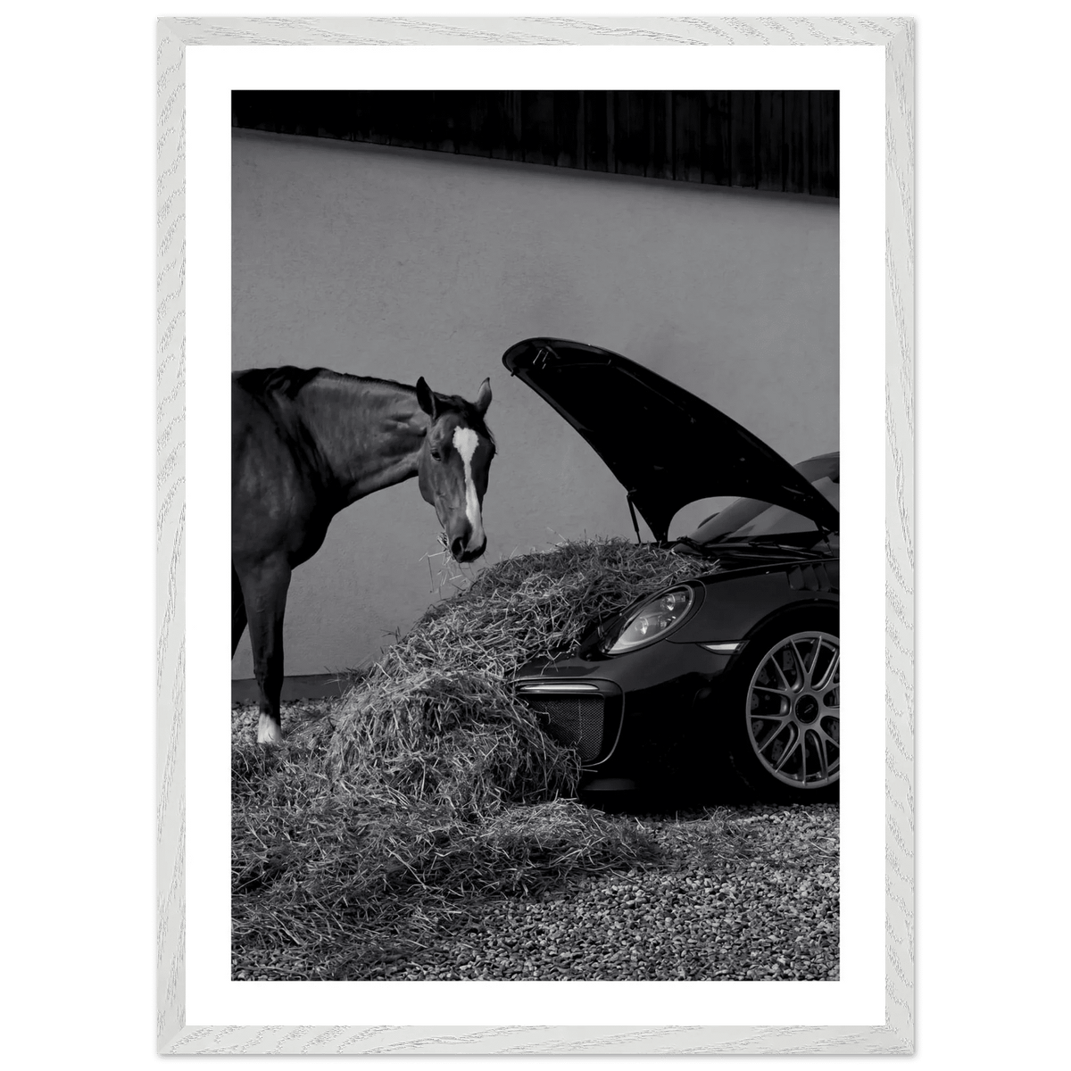 Horsepower Black and White Wall Art - The Trendy Art