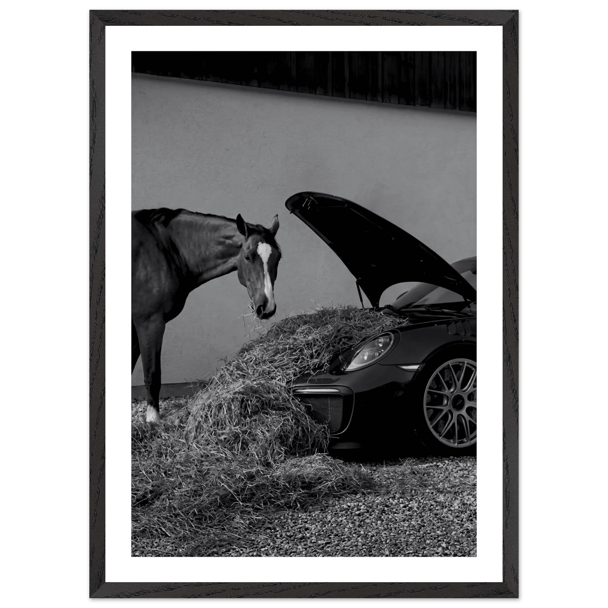 Horsepower Black and White Wall Art - The Trendy Art