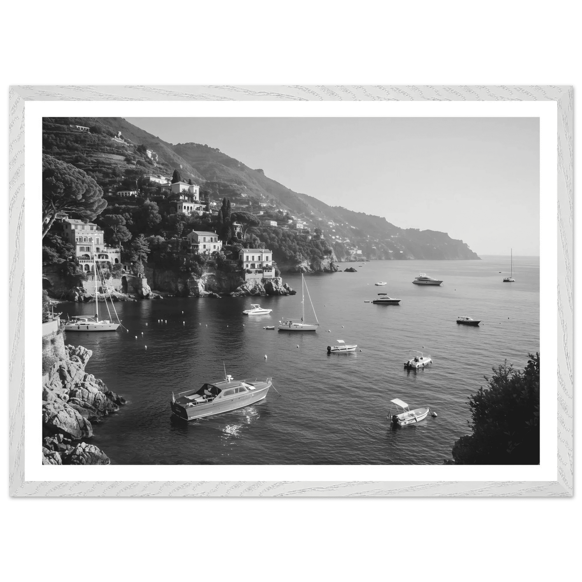 Italian Riviera Black and White Wall Art - The Trendy Art