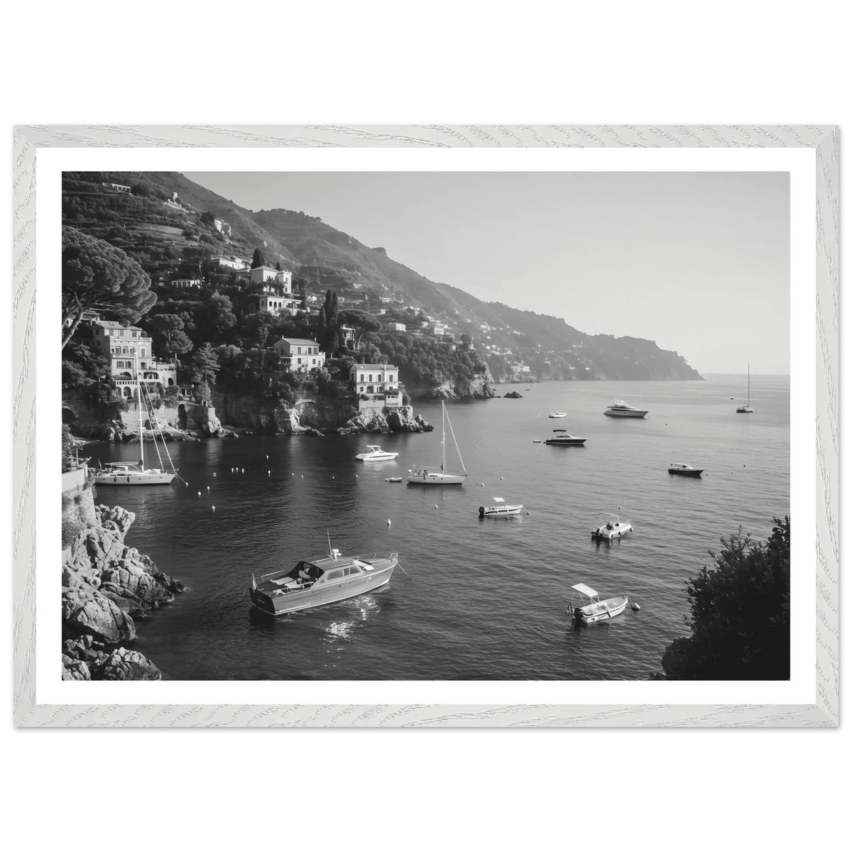 Italian Riviera Black and White Wall Art - The Trendy Art