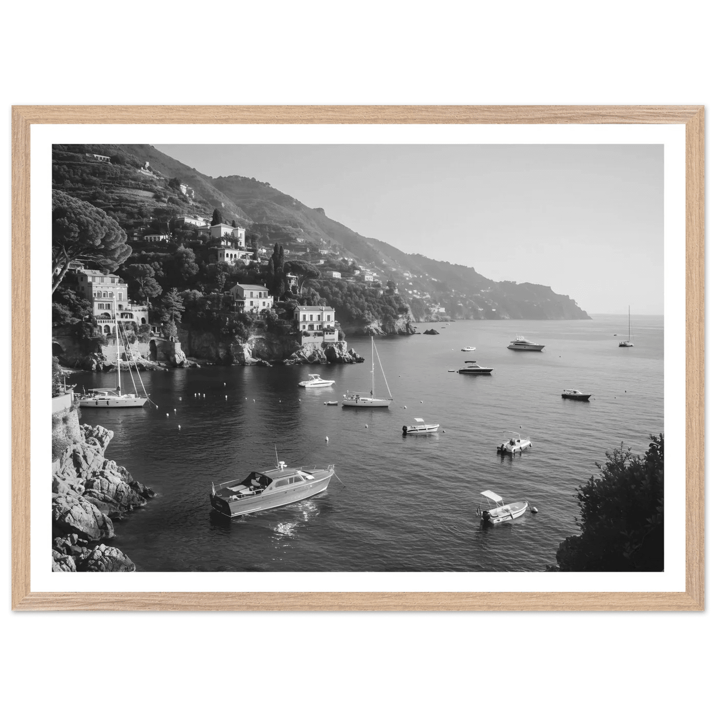Italian Riviera Black and White Wall Art - The Trendy Art