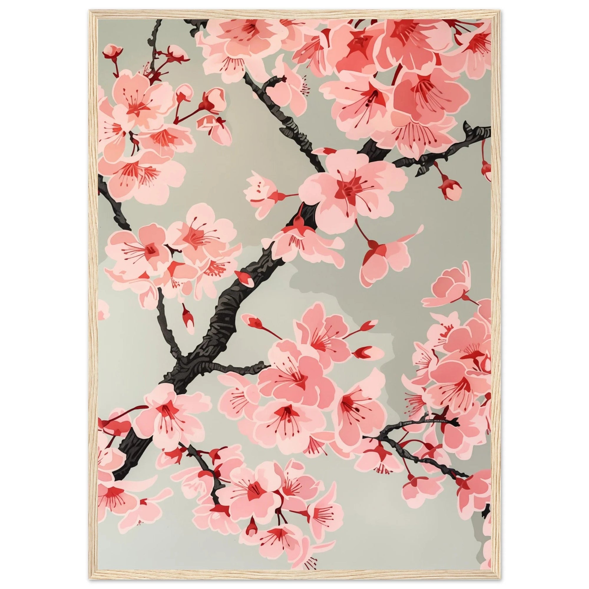 Japanese Cherry Blossom Wall Art - The Trendy Art