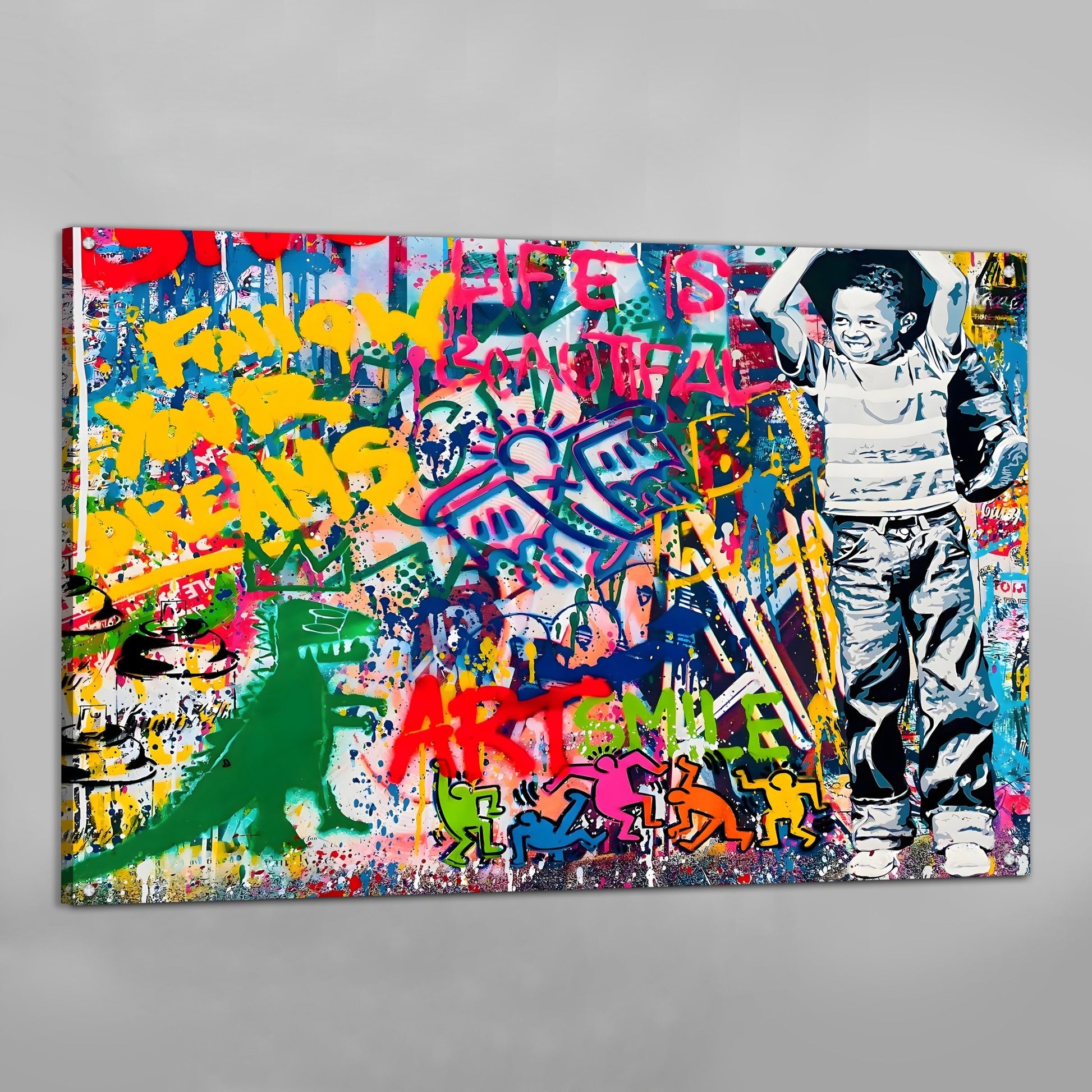 Kid Graffiti Wall Art - The Trendy Art