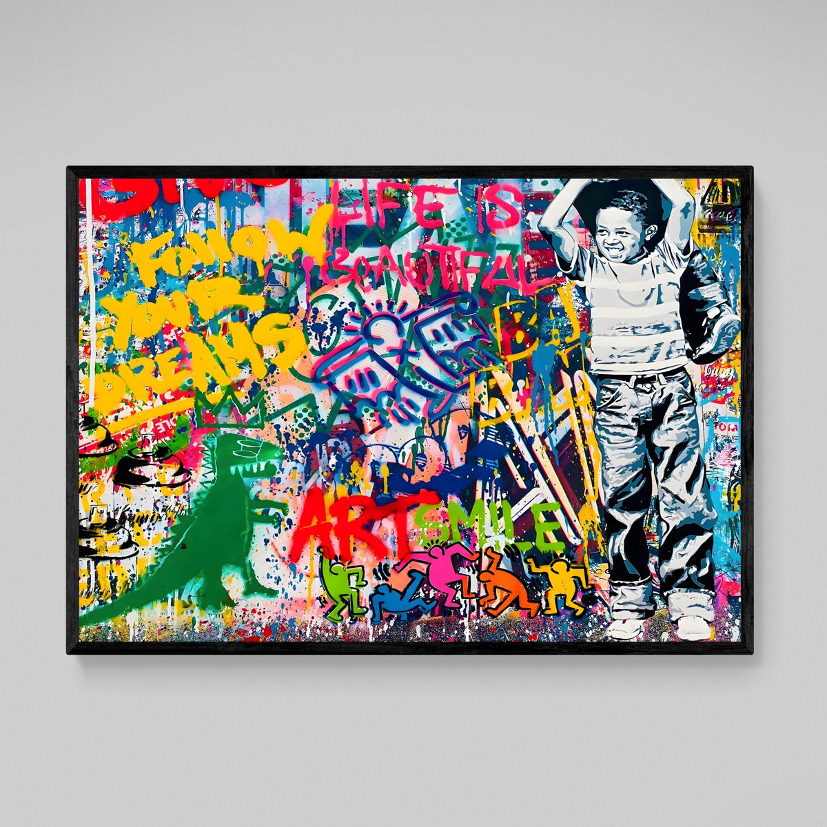 Kid Graffiti Wall Art - The Trendy Art