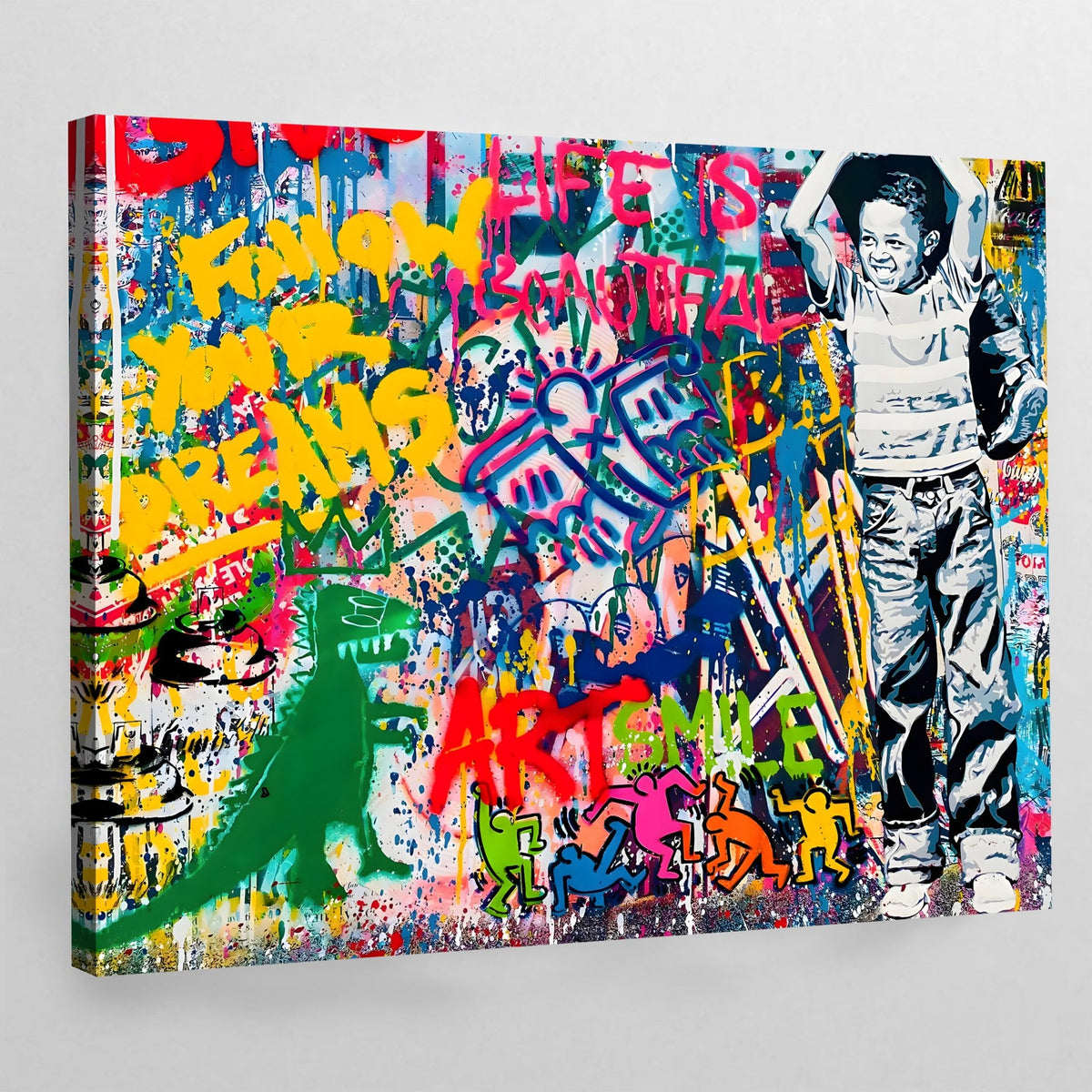 Kid Graffiti Wall Art - The Trendy Art