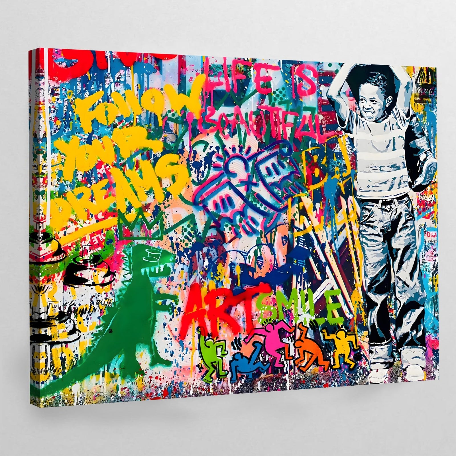 Kid Graffiti Wall Art - The Trendy Art