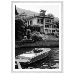 Lake Como Luxury Villa Black and White Wall Art - The Trendy Art