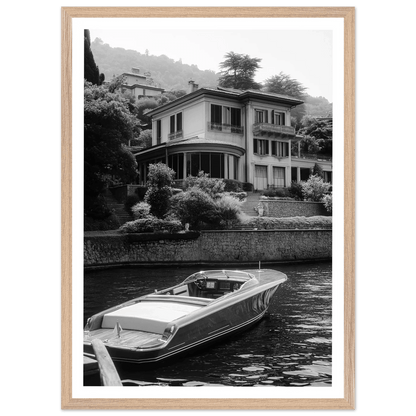Lake Como Luxury Villa Black and White Wall Art - The Trendy Art