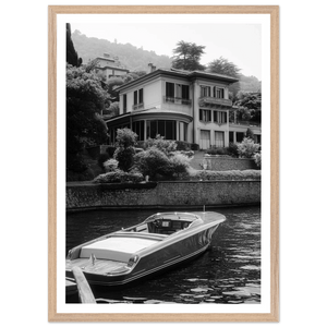 Lake Como Luxury Villa Black and White Wall Art - The Trendy Art