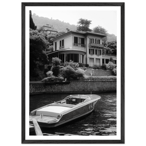 Lake Como Luxury Villa Black and White Wall Art - The Trendy Art