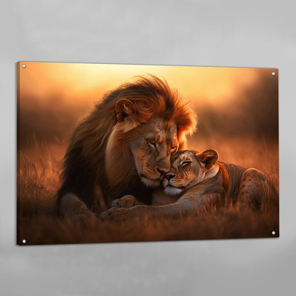 Lion Couple Wall Art - The Trendy Art