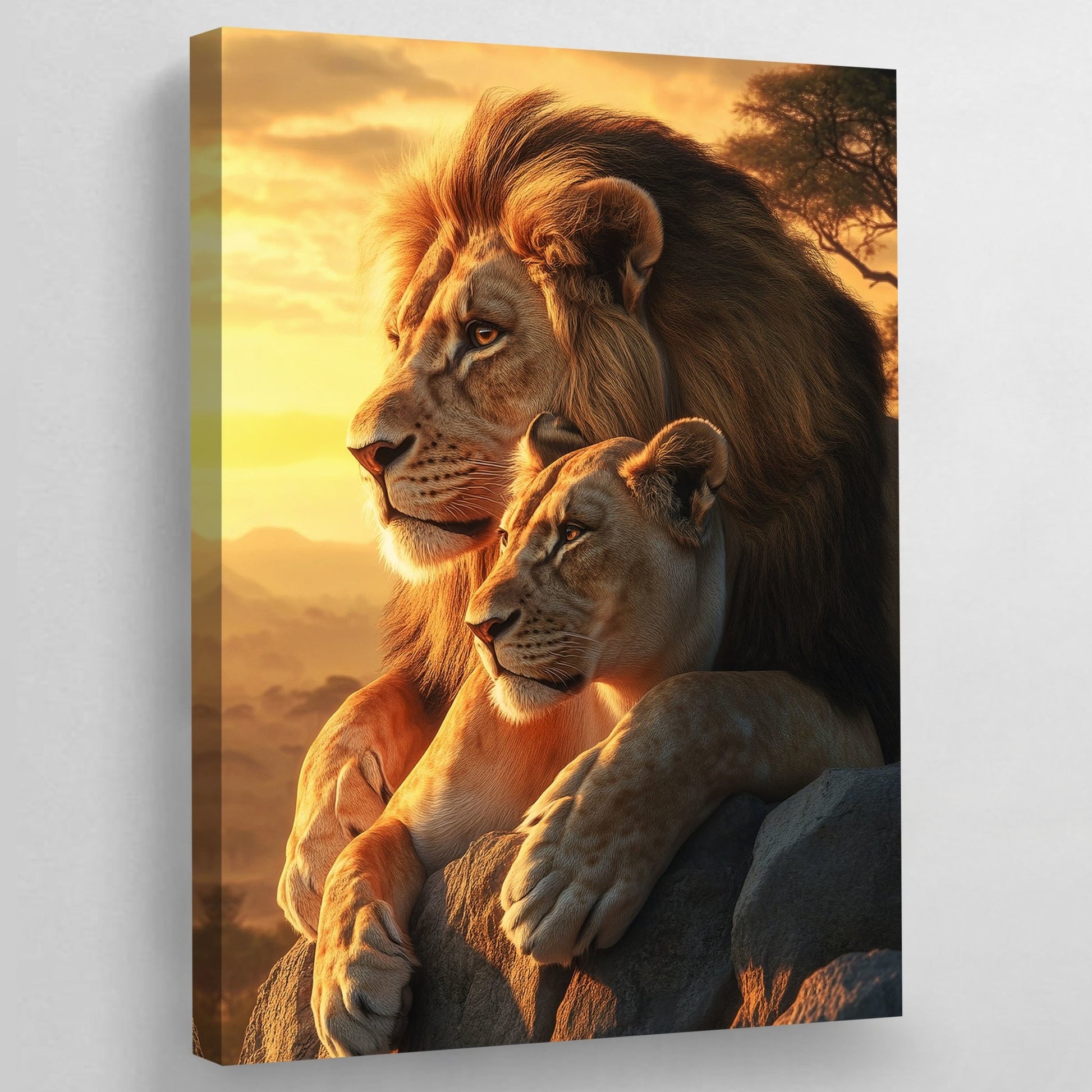 Lion & Lioness Wall Art - The Trendy Art