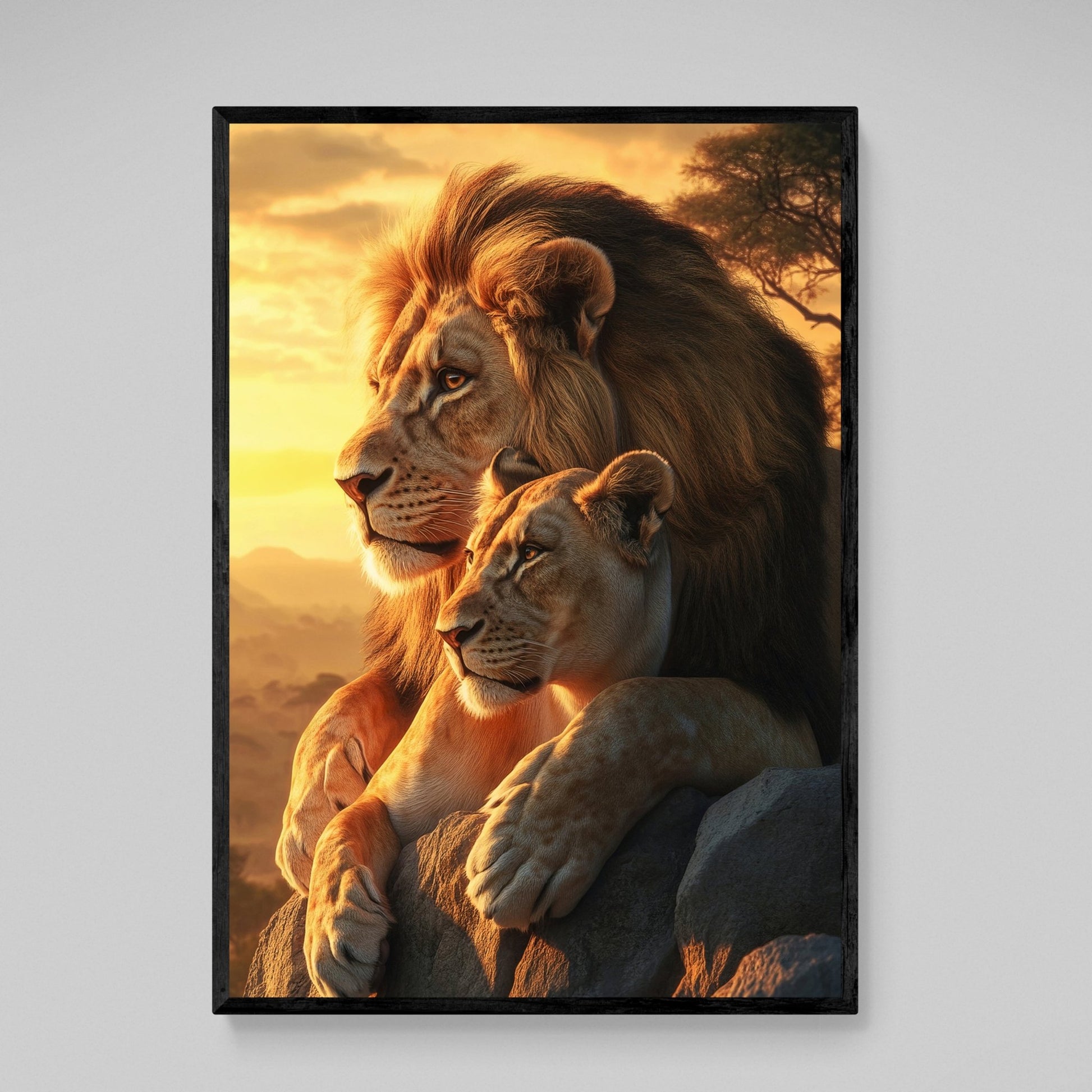 Lion & Lioness Wall Art - The Trendy Art
