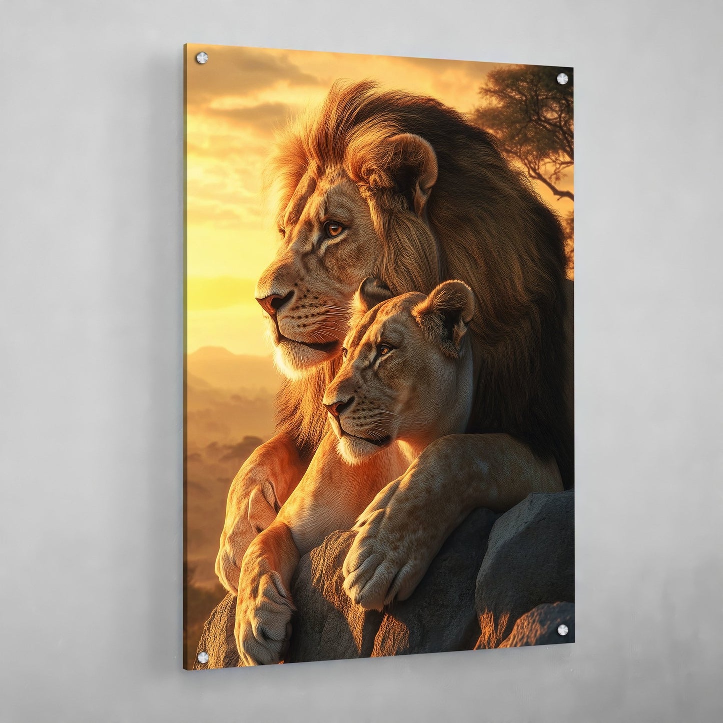 Lion & Lioness Wall Art - The Trendy Art