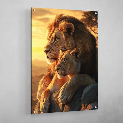 Lion & Lioness Wall Art - The Trendy Art