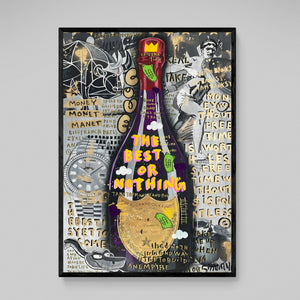 Luxury Champagne Graffiti Wall Art - The Trendy Art