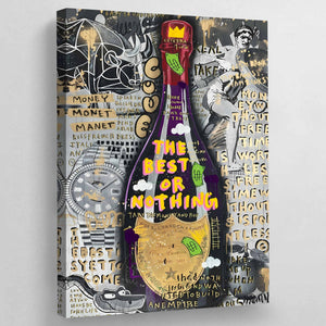 Luxury Champagne Graffiti Wall Art - The Trendy Art