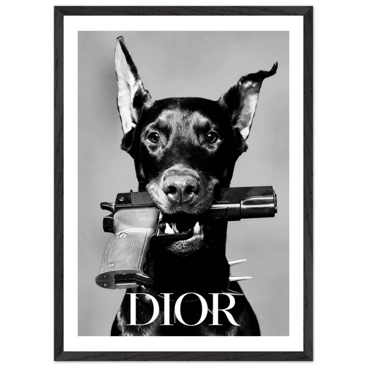 Luxury Doberman Black and White Wall Art - The Trendy Art