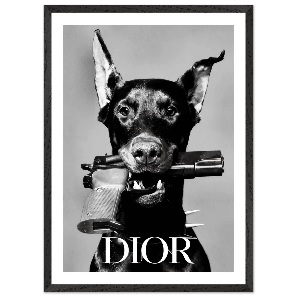 Luxury Doberman Black and White Wall Art - The Trendy Art