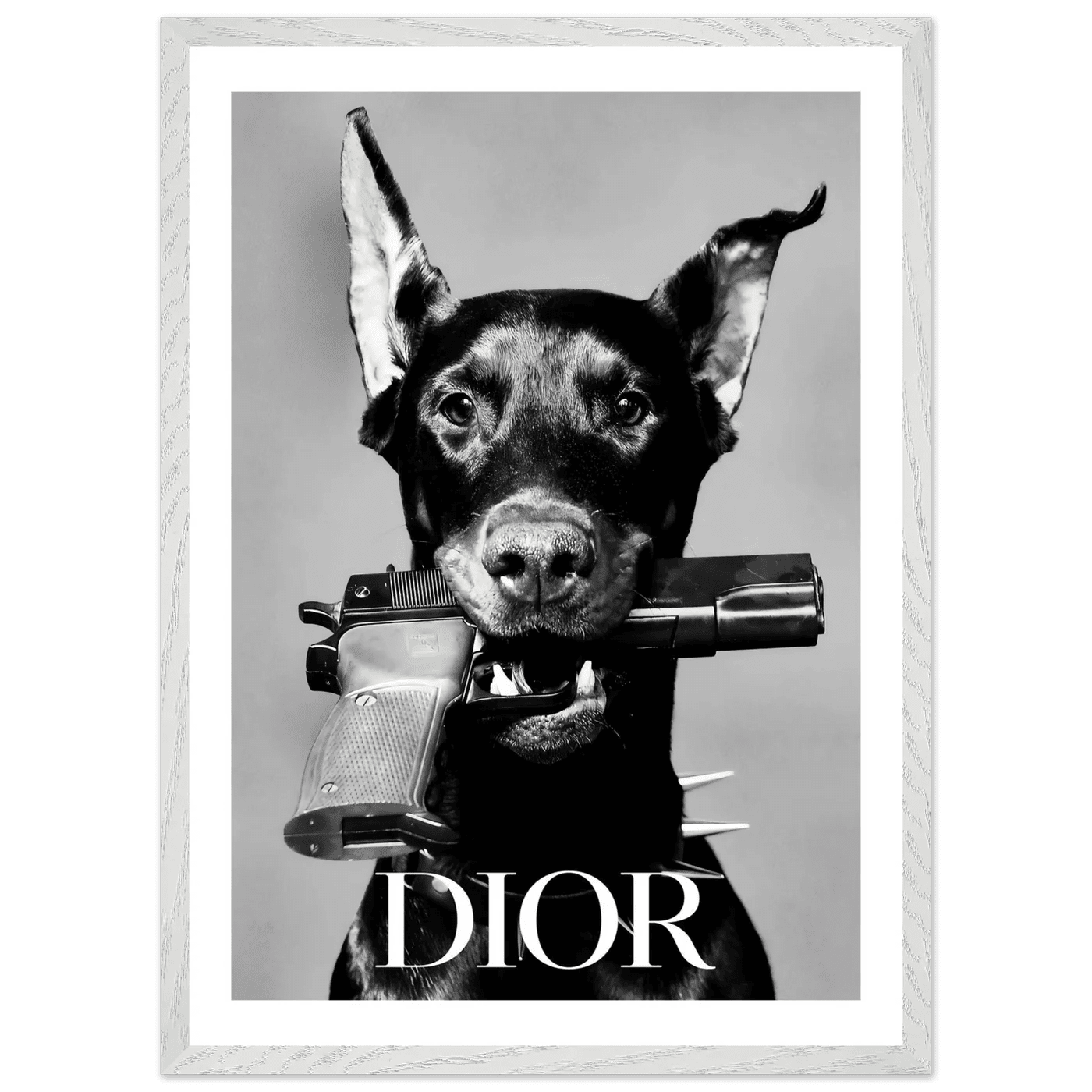 Luxury Doberman Black and White Wall Art - The Trendy Art