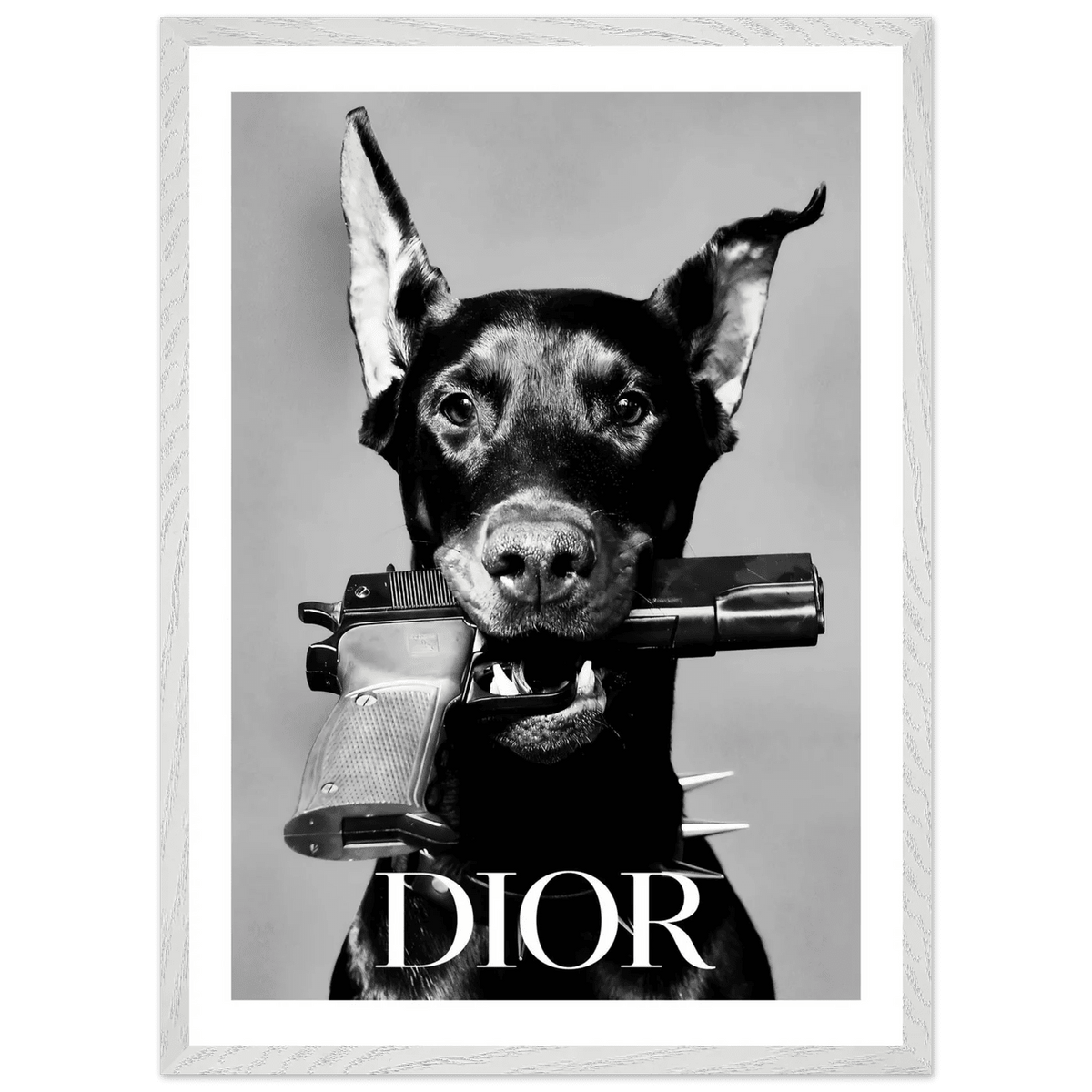 Luxury Doberman Black and White Wall Art - The Trendy Art