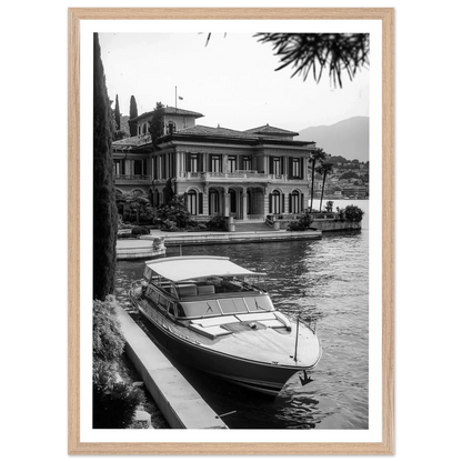 Luxury Lake Como Villa Black and White Wall Art - The Trendy Art