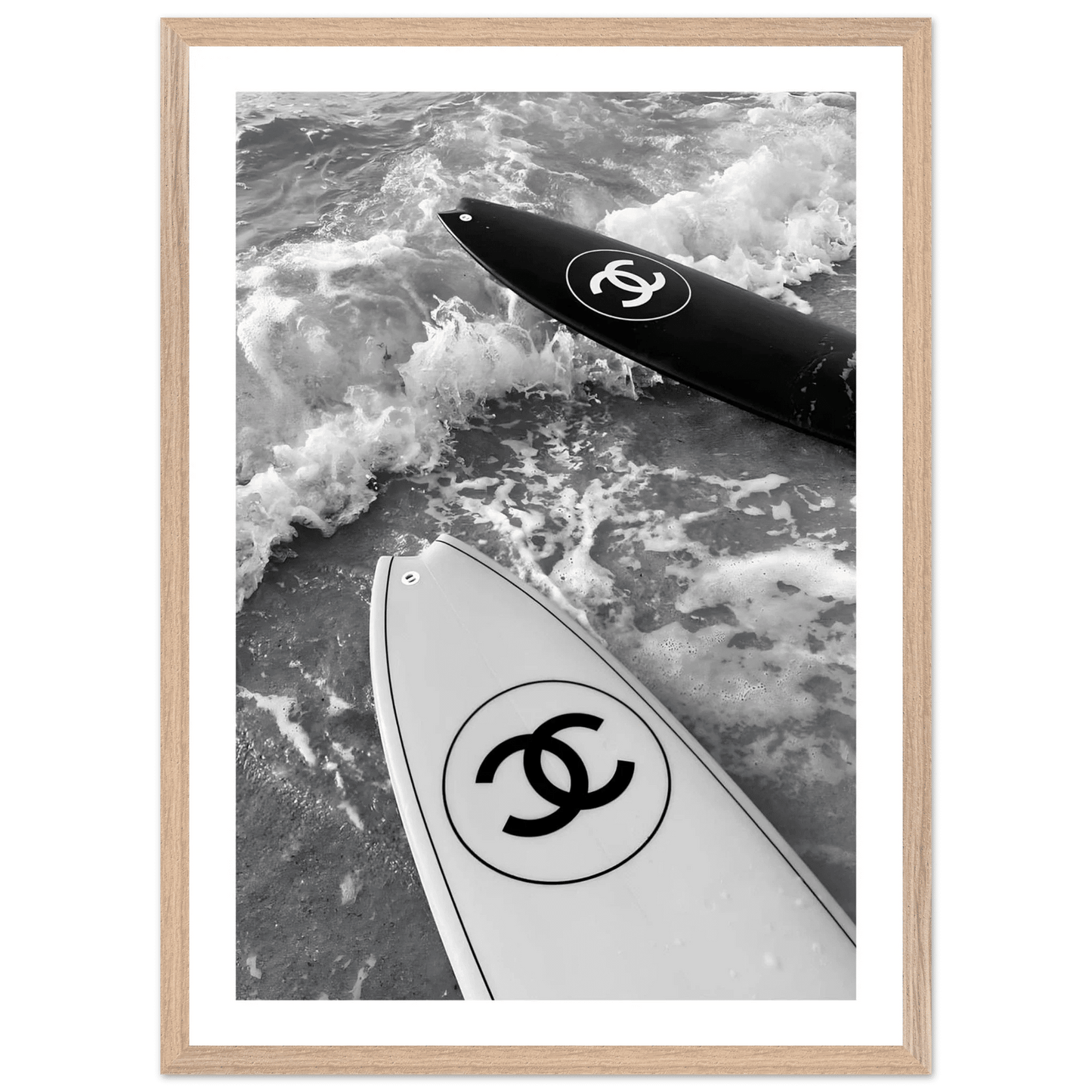 Luxury Waves Black and White Wall Art - The Trendy Art