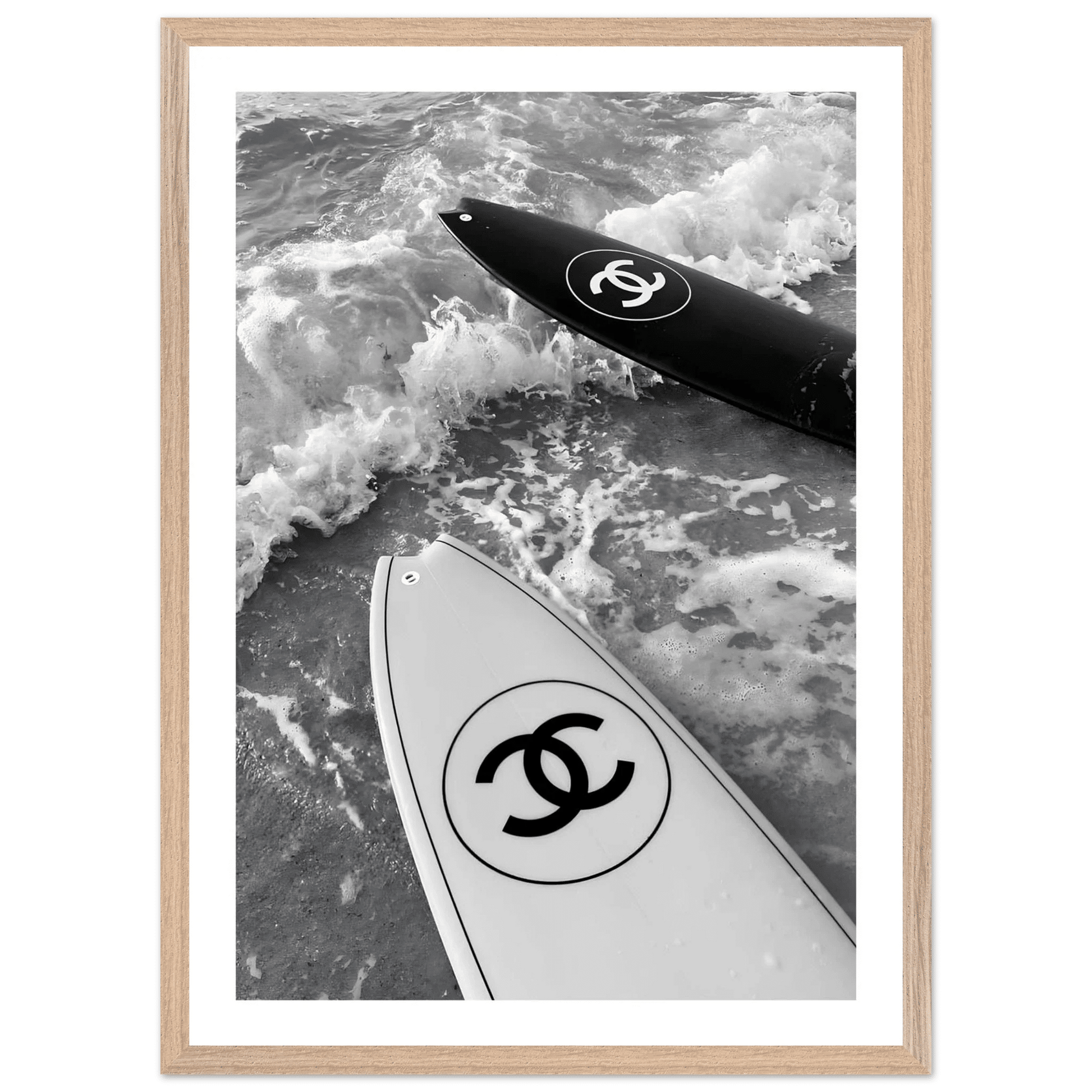 Luxury Waves Black and White Wall Art - The Trendy Art