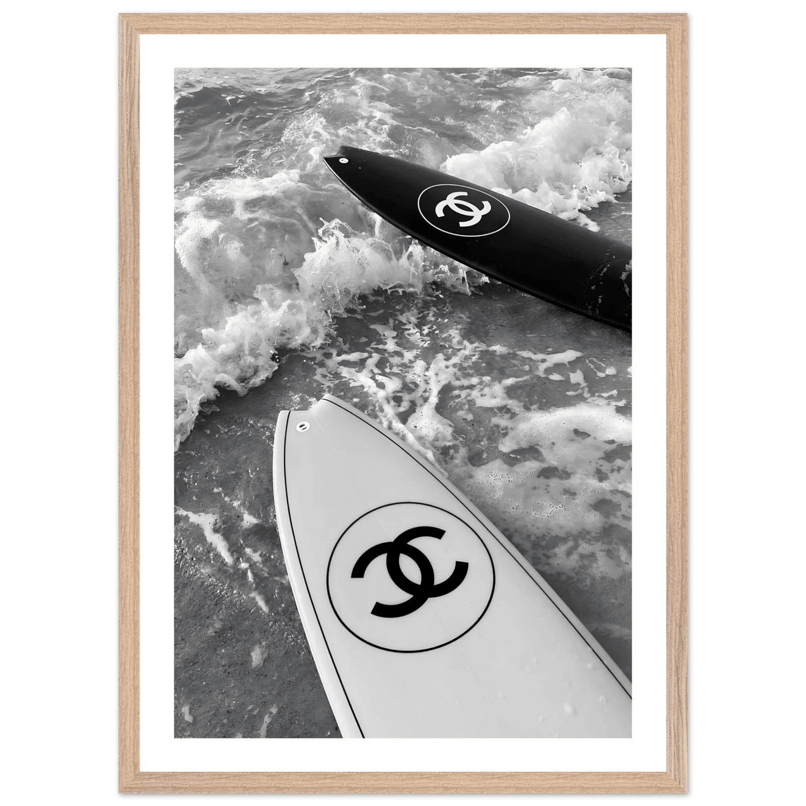 Luxury Waves Black and White Wall Art - The Trendy Art