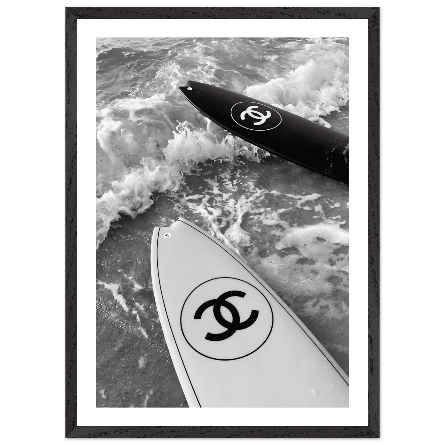 Luxury Waves Black and White Wall Art - The Trendy Art