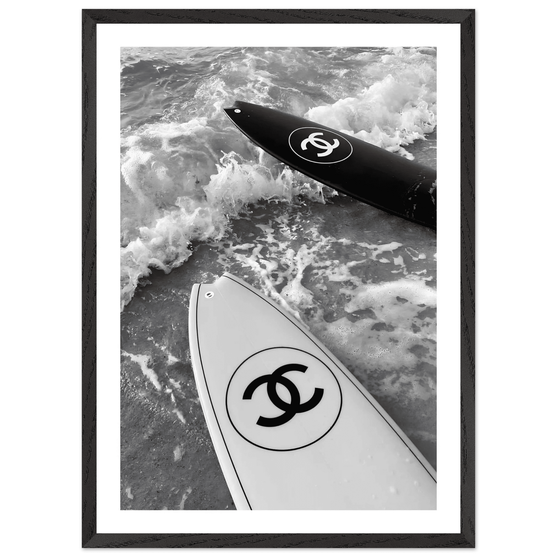 Luxury Waves Black and White Wall Art - The Trendy Art