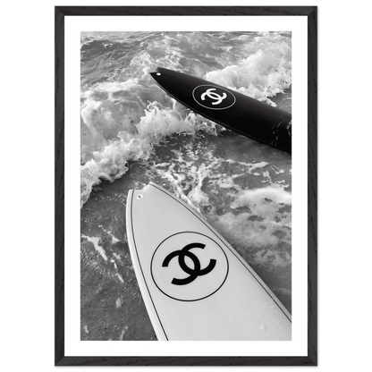 Luxury Waves Black and White Wall Art - The Trendy Art