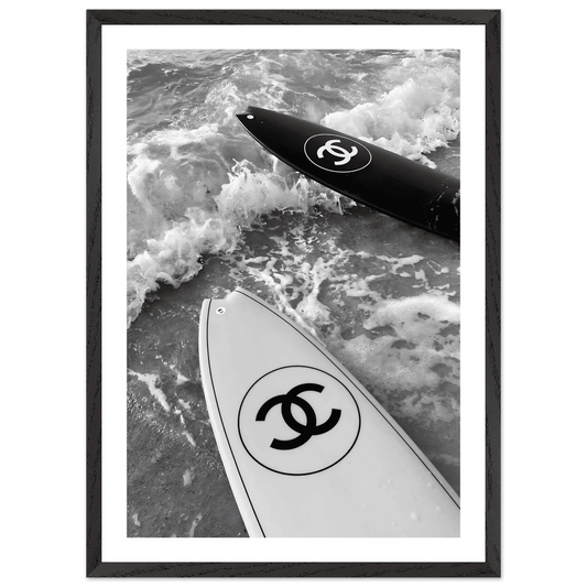 Luxury Waves Black and White Wall Art - The Trendy Art