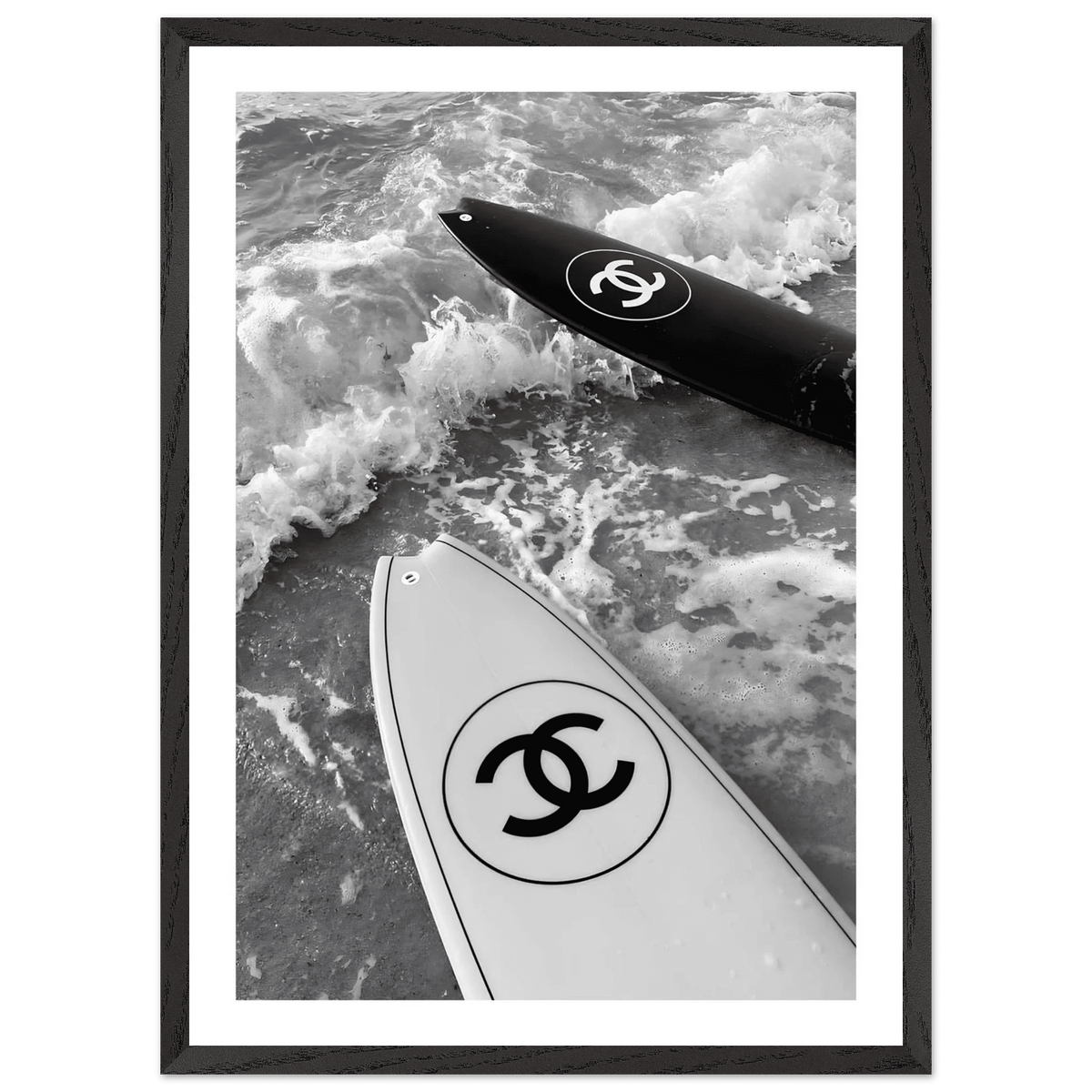 Luxury Waves Black and White Wall Art - The Trendy Art