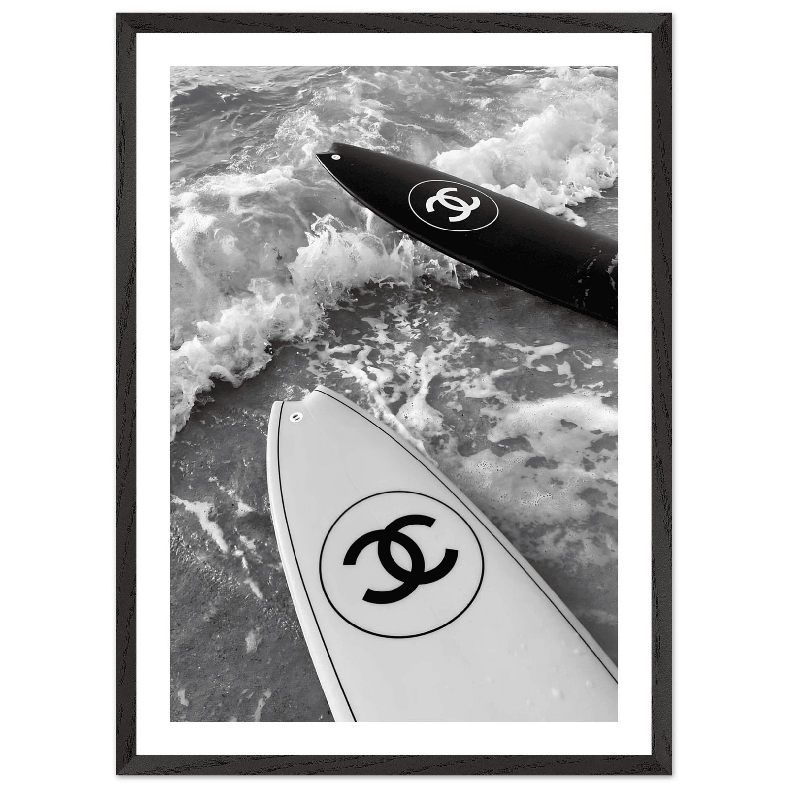 Luxury Waves Black and White Wall Art - The Trendy Art